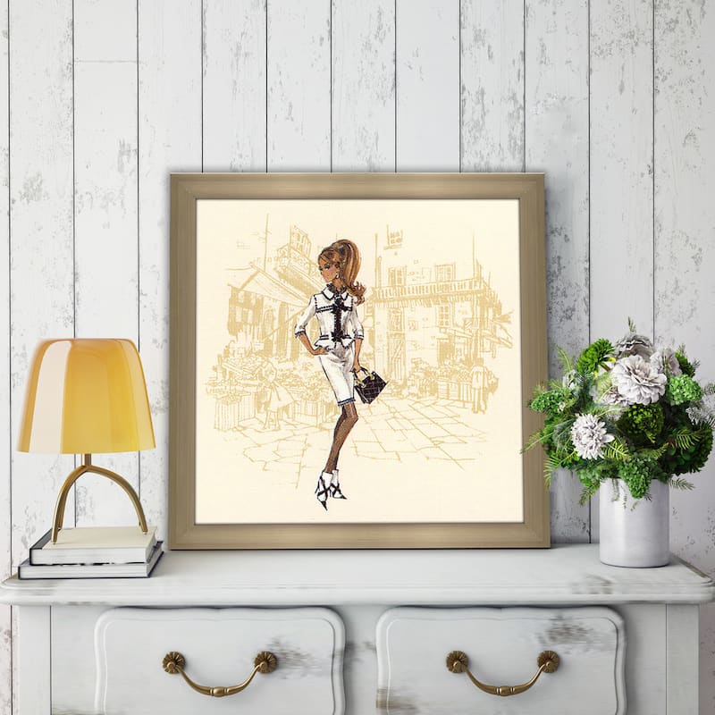 Robert Best 'White Suit Barbie' Framed Plexiglass Fashion Wall Decor