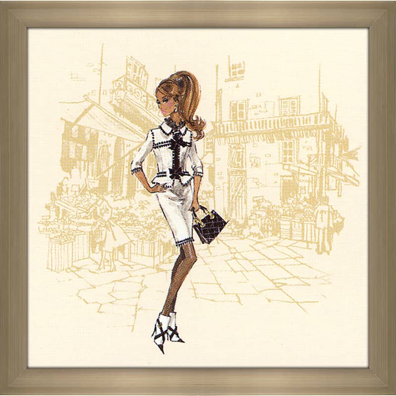Robert Best 'White Suit Barbie' Framed Plexiglass Fashion Wall Decor