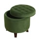 preview thumbnail 7 of 11, Carbon Loft Hackback Velvet Forest Green Round Storage Ottoman