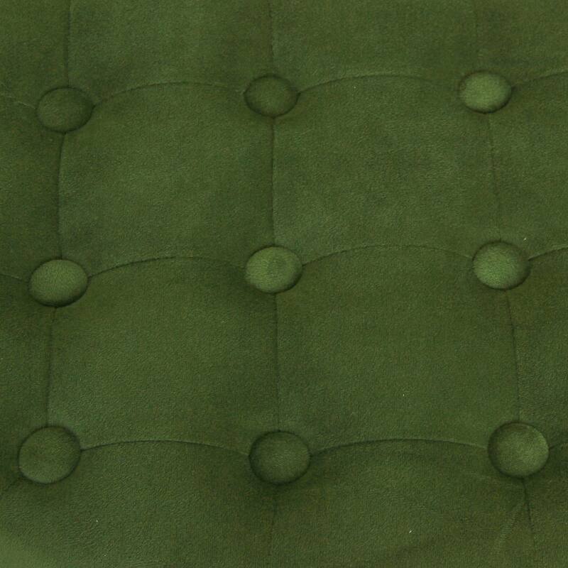 Carbon Loft Hackback Velvet Forest Green Round Storage Ottoman