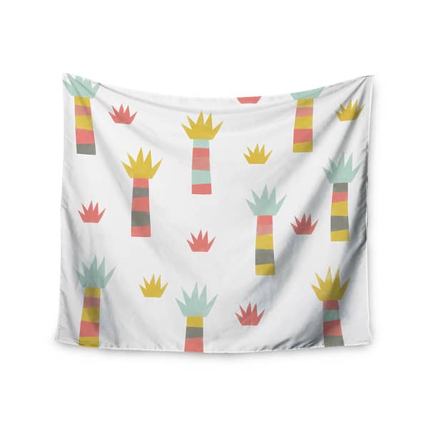 Kess InHouse Alik Arzoumanian Tropical White Pastel Table Runner Kess InHouse Alik Arzoumanian Tropical White Pastel Table Runner
