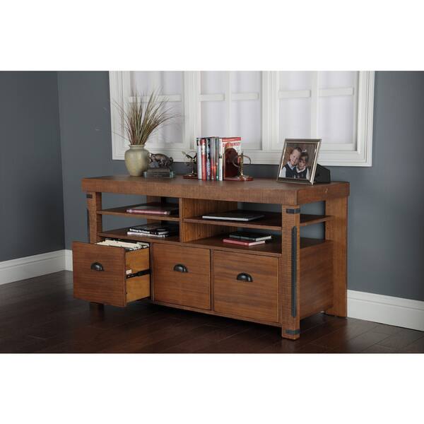 Shop Industrial Collection Rough Sawn Wood Credenza Console With 3