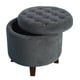 preview thumbnail 17 of 22, HomePop Velvet Round Storage Ottoman Gunmetal