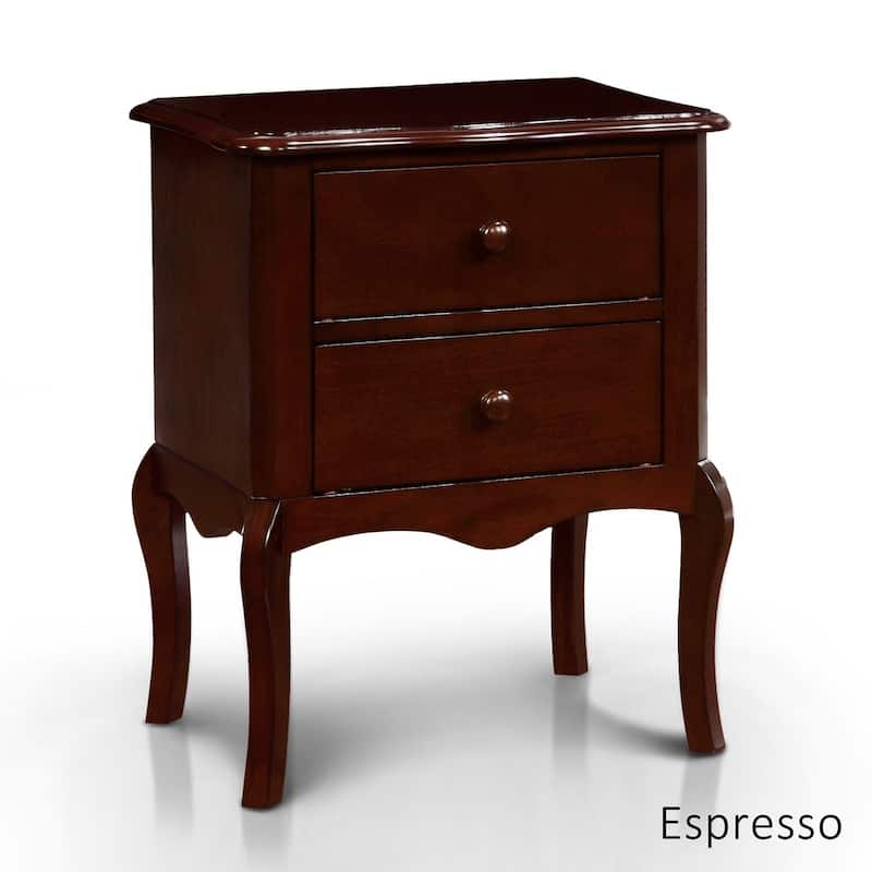 Hoa Traditional Solid Wood 2-Drawer Nightstand by Furniture of America