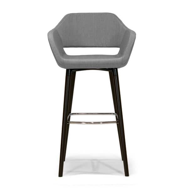 Adel Modern Grey Fabric Bar Stool with Beech Legs (Set of 2) - Bed Bath ...