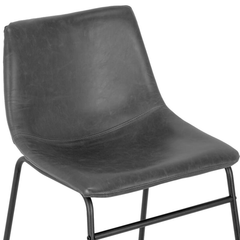 Carbon Loft Richard Faux Leather and Iron Counter Stool (Set of 2)