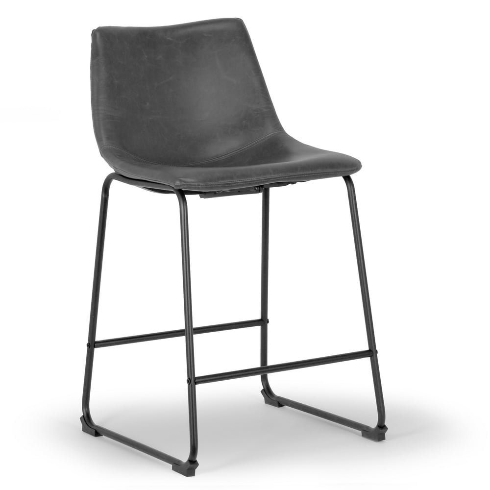 Carbon Loft Richard Faux Leather And Iron Counter Stool Set Of 2
