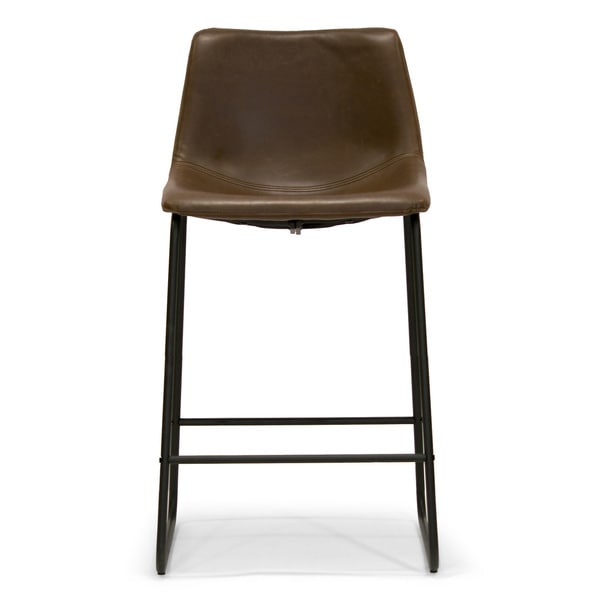 carbon loft richard faux leather and iron counter stool