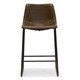 Carbon Loft Richard Faux Leather and Iron Counter Stool (Set of 2) - Thumbnail 2
