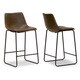 Carbon Loft Richard Faux Leather and Iron Counter Stool (Set of 2) - Thumbnail 0