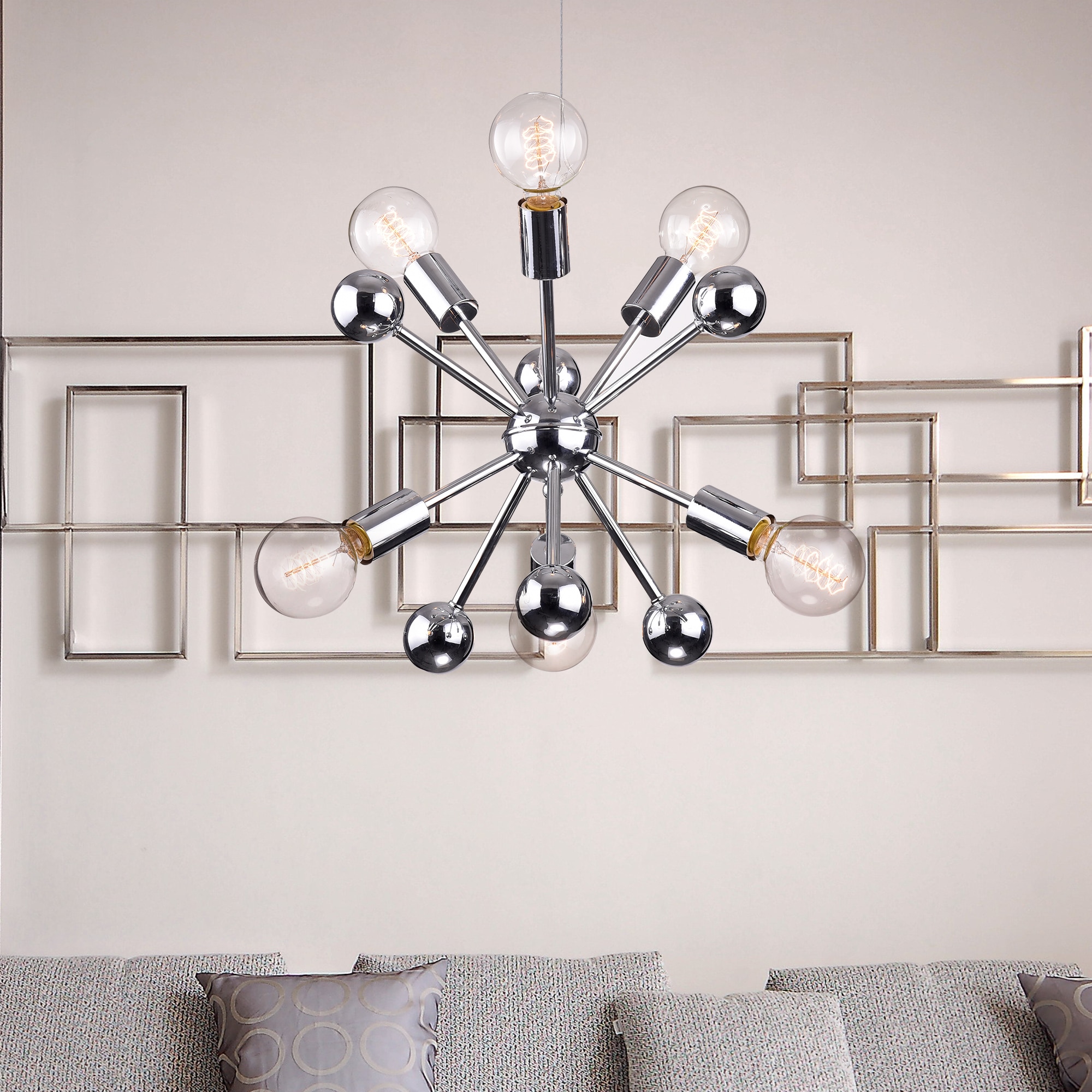 Lorena Sputnik Chrome Finish Industrial 6-light Chandelier (Chrome, Chandelier, 6 Lights) - Chandeliers For Bedrooms by Overstock.com