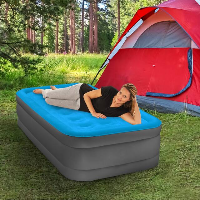 Air Comfort Camp Mate Twin Size Raised Air Mattress Overstock 12146443