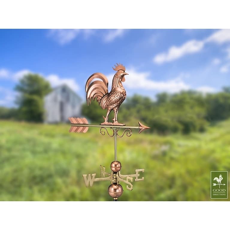 Good Directions Bantam Polished Copper Rooster Weathervane