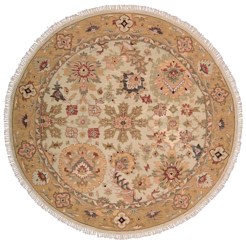 Nourison Nourmak Traditional Soumak Area Rug - 8' Round - Beige - Round