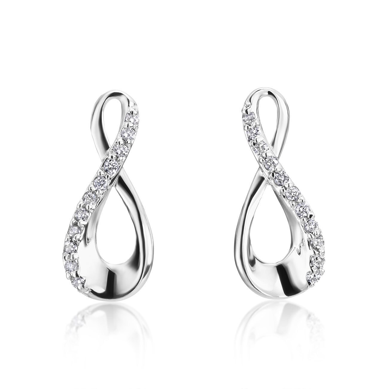 SummerRose 14k White Gold Diamond Accent Infinity Earrings