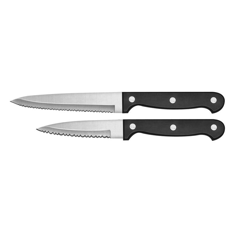 Ginsu Essential Series 2-Piece Stainless Steel Utility and Paring Knife Set - Serrated Kitchen Knife Set