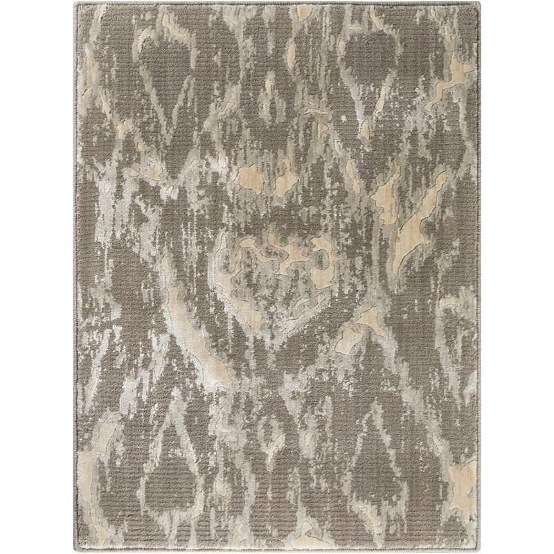 Nourison Nepal NEP07 Area Rug - Beige - Abstract - Accent/Indoor - Transitional/Patterned - Runner/Rectangle - 3' x 5' - Wool/Synthetic - Silver - 2'3" x 3'