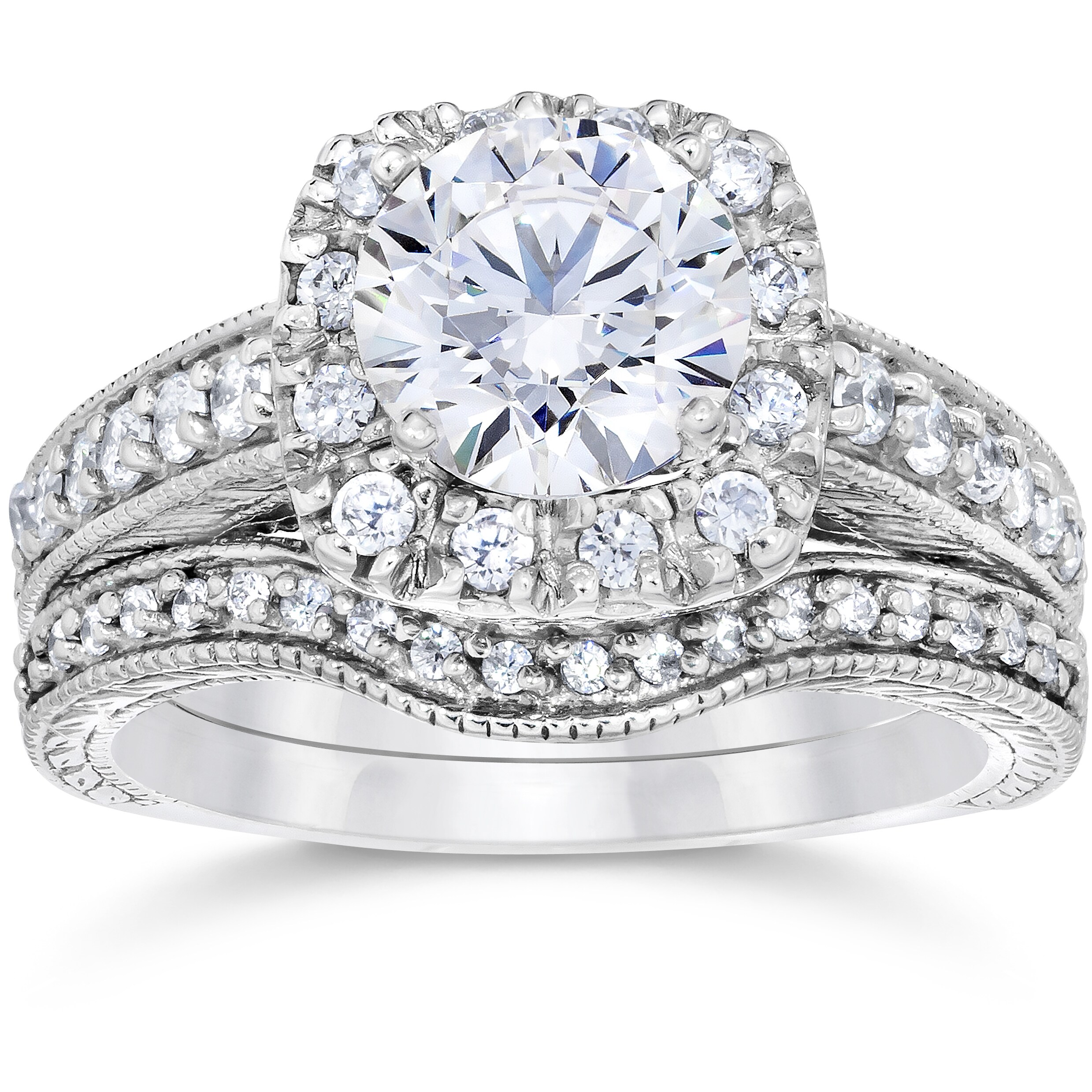 Shop 14k White Gold 1 3 4ct Clarity Enhanced Cushion Cut Diamond