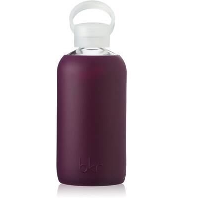 bkr Glass Water Bottle with Soft Purple Silicone Sleeve