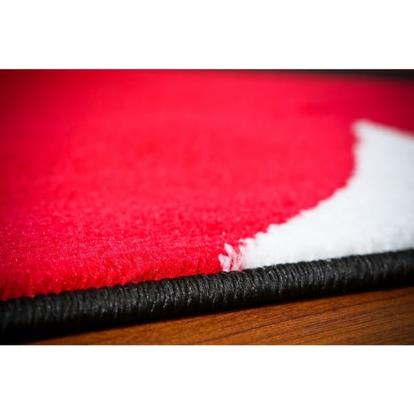 Persian Rugs Modern Trendz Red and Black Circle Abstract Print Area Rug