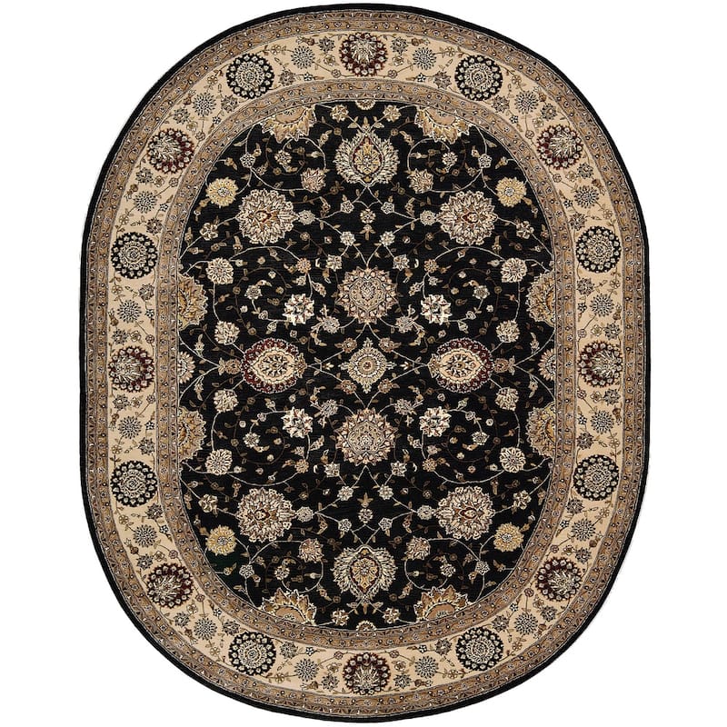 Nourison Hand-tufted Persian Floral Traditional Area Rug - 7'6" x 9'6" - Midnight - Oval