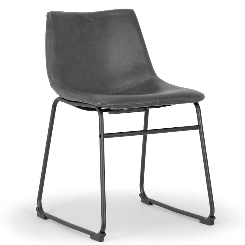 Adan Iron Frame Faux Leather Dining Chair (Set of 2)