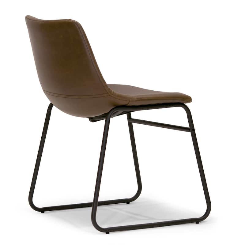 Adan Iron Frame Faux Leather Dining Chair (Set of 2)