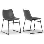 Adan Iron Frame Faux Leather Dining Chair (Set of 2)