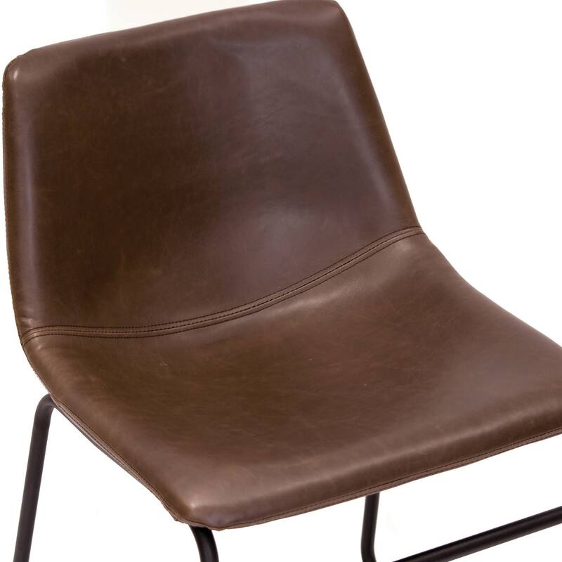 Adan Iron Frame Faux Leather Dining Chair (Set of 2)