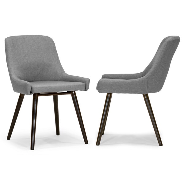 Ade Modern Fabric Dining Chair with Beech Wood Legs (Set of 2