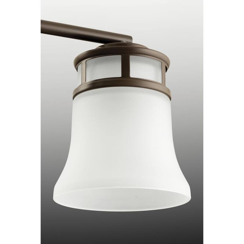 Cascadia Collection 3-Light Antique Bronze Etched Glass Coastal Chandelier Light