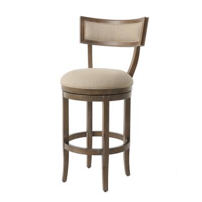 Clarksville Distressed/Natural Wood/Fabric Swivel Stool