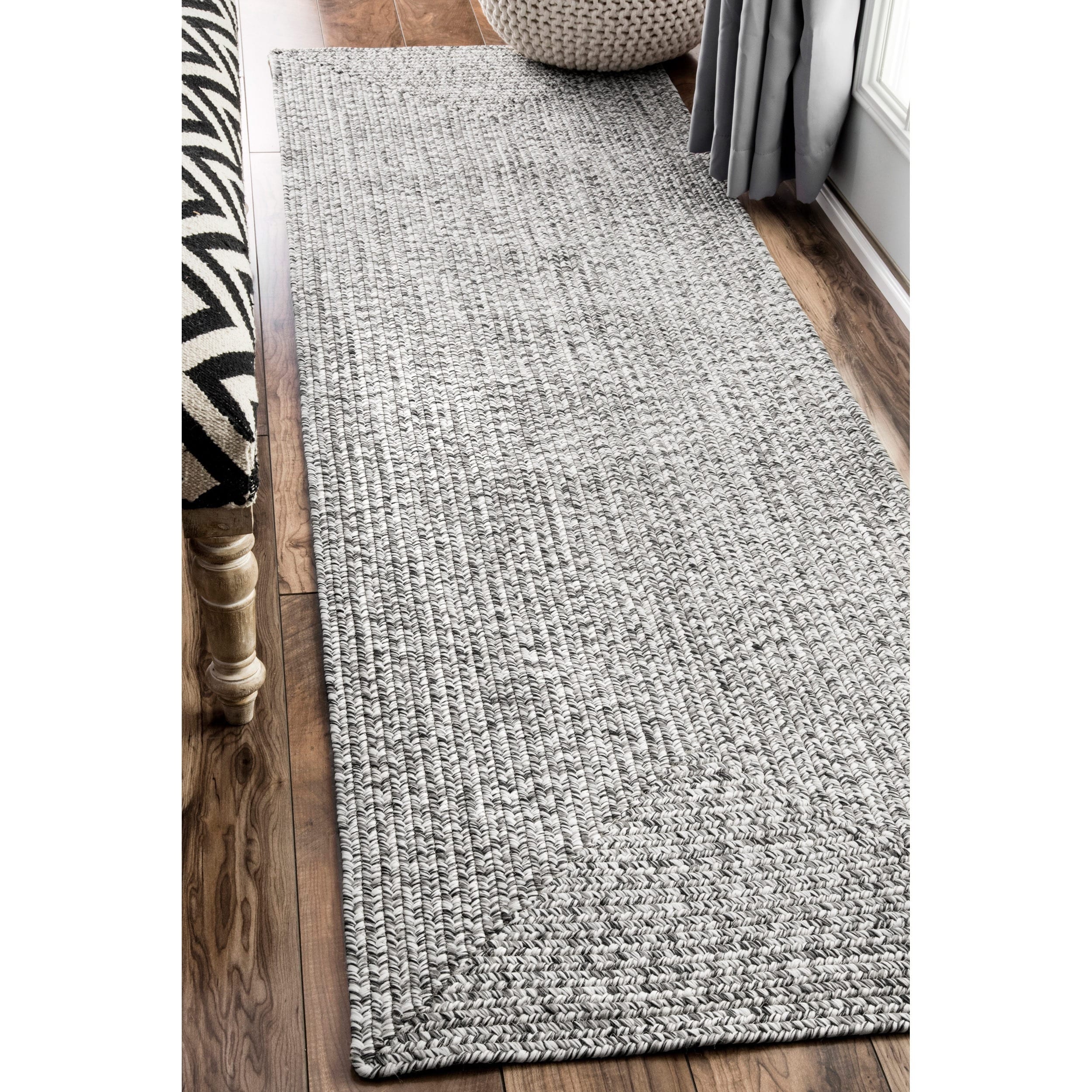 Nuloom Handmade Casual Solid Braided Runner Grey Rug 2 6 X 12 Nuloom Handmade Casual Solid Braided Runner Grey Rug 2 X27 6 X 12