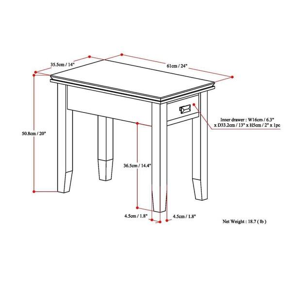 Wyndenhall Stratford Solid Wood 14 Inch Wide Rectangle Wyndenhall Stratford Solid Wood 14 Inch Wide Rectangle