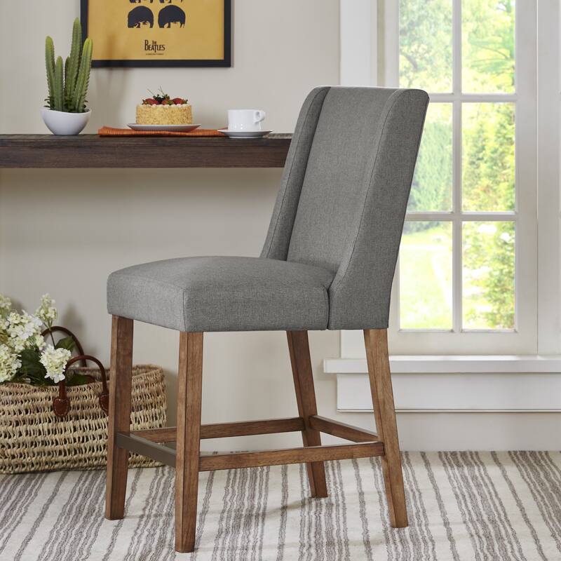 Madison Park Victor Grey Wing Counter Stool - 19"w x 24.75"d x 41.5"h