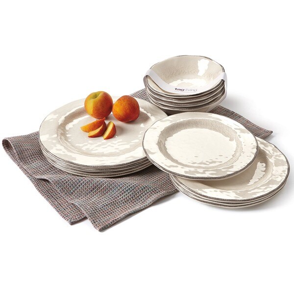 TAG Veranda Melamine Dinner Plates Ivory