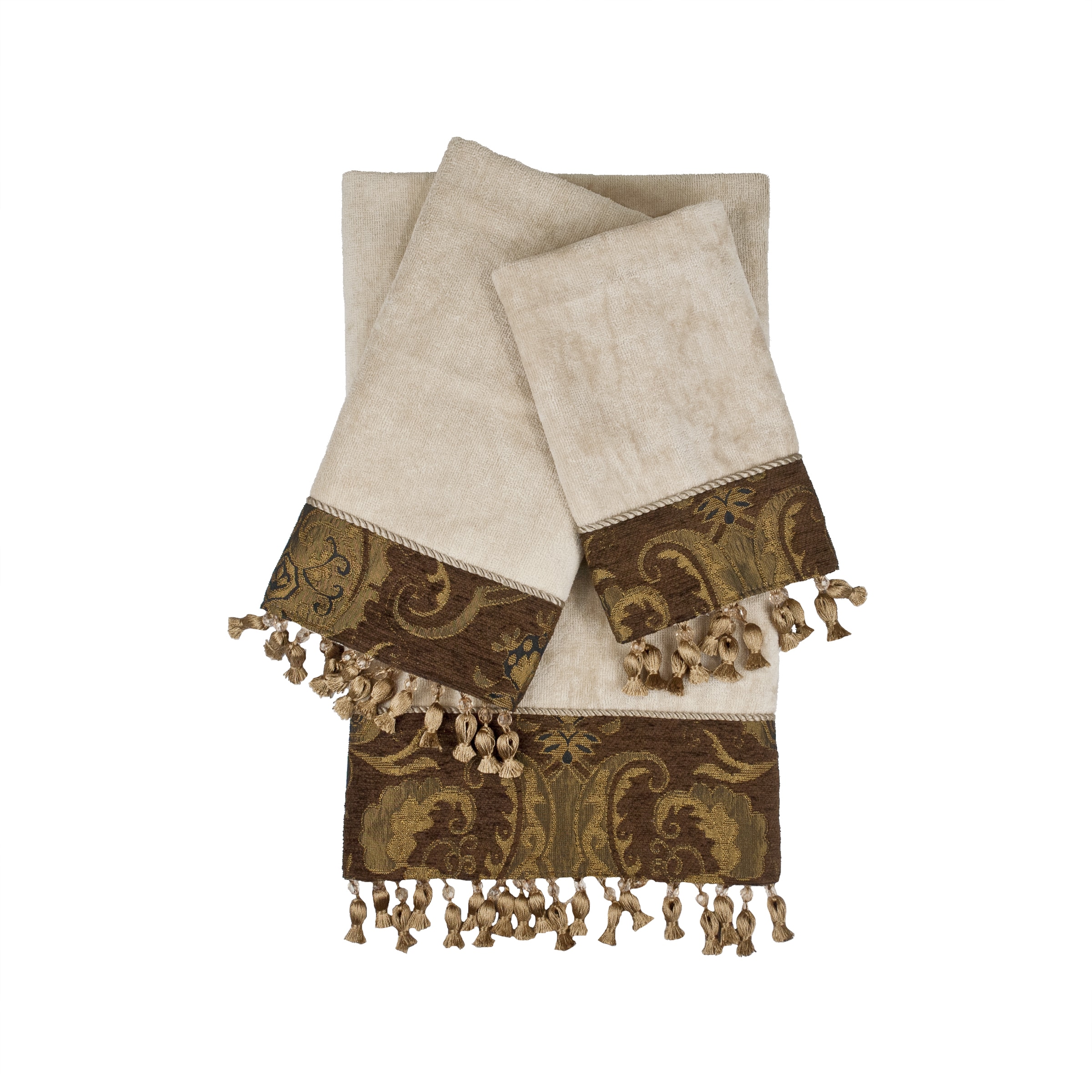 Sherry Kline China Art Brown 3-piece Decorative Towel Set