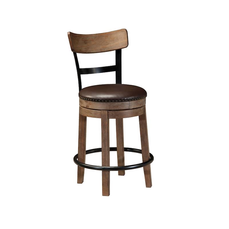 Signature Design by Ashley Sircar Light Brown Swivel Counter Height Bar Stool - Single - Brown - Bar Height