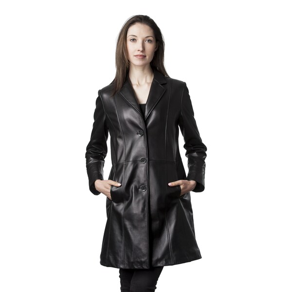 Mason & Cooper Women's Black Lambskin Fully Lined Trench