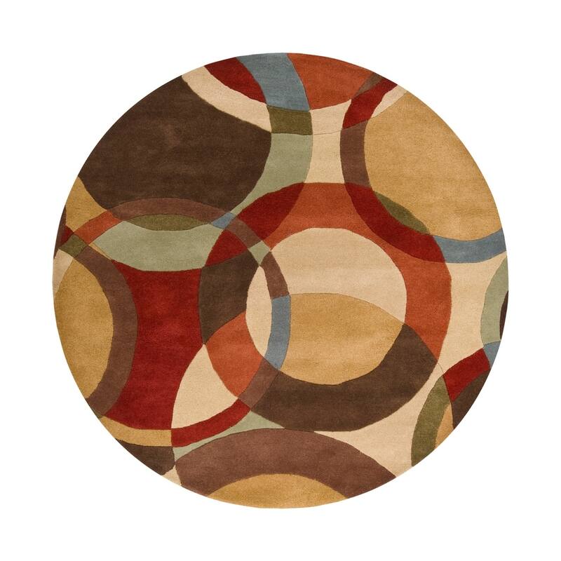 Mayflower Handmade Modern Circles Wool Area Rug