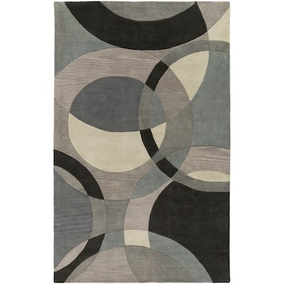 Mayflower Handmade Modern Circles Wool Area Rug