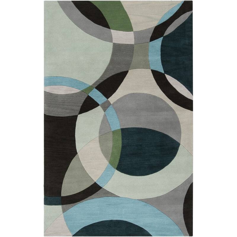 Mayflower Handmade Modern Circles Wool Area Rug