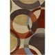 preview thumbnail 59 of 97, Mayflower Handmade Modern Circles Wool Area Rug Brown/Rust - 4' x 6' - Runner/Rectangle
