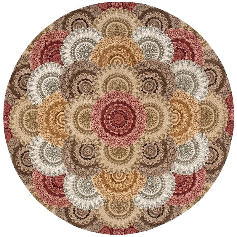 Nourison Hand-tufted Area Rug - 8' Round - Multi - Round