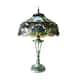 Tiffany Style Victorian Design 2-light Textured Green Table Lamp - On 