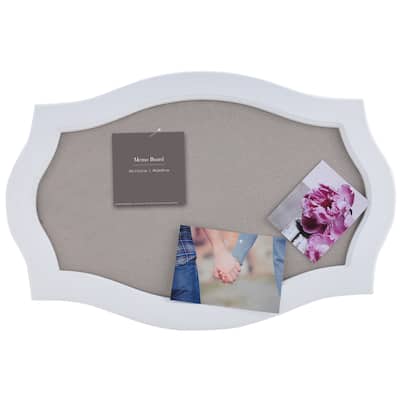 Burnes of Boston White/Grey Wood Memo Board
