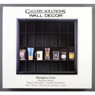 Shop Gallery Solutions Black Wood Decorative Wall Shot Glass Case
