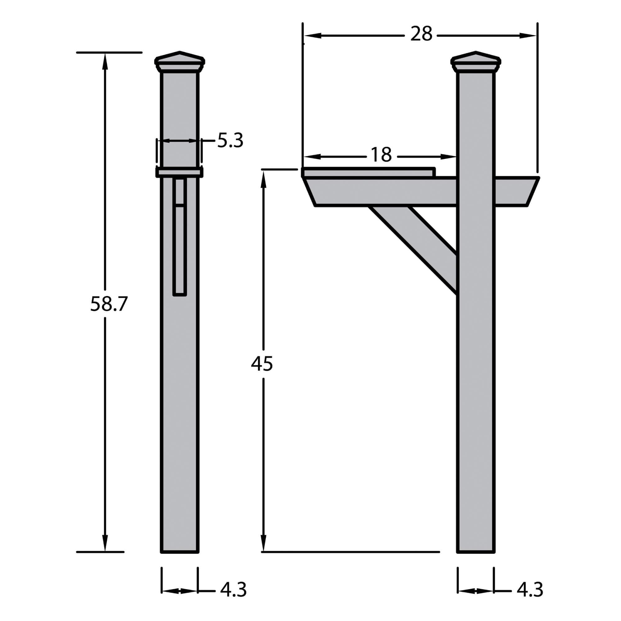 Standard Mailbox Post Dimensions