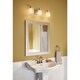 preview thumbnail 8 of 6, Lucky Collection 3-Light Brushed Nickel Frosted Prismatic Glass Coastal Bath Vanity Light