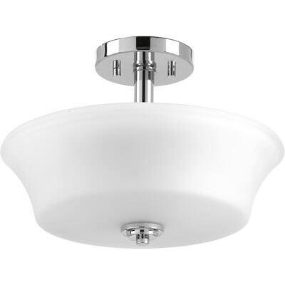 Progress Lighting Cascadia Chrome Steel/Porcelain 2-light Convertible Ceiling Fixture - N/A